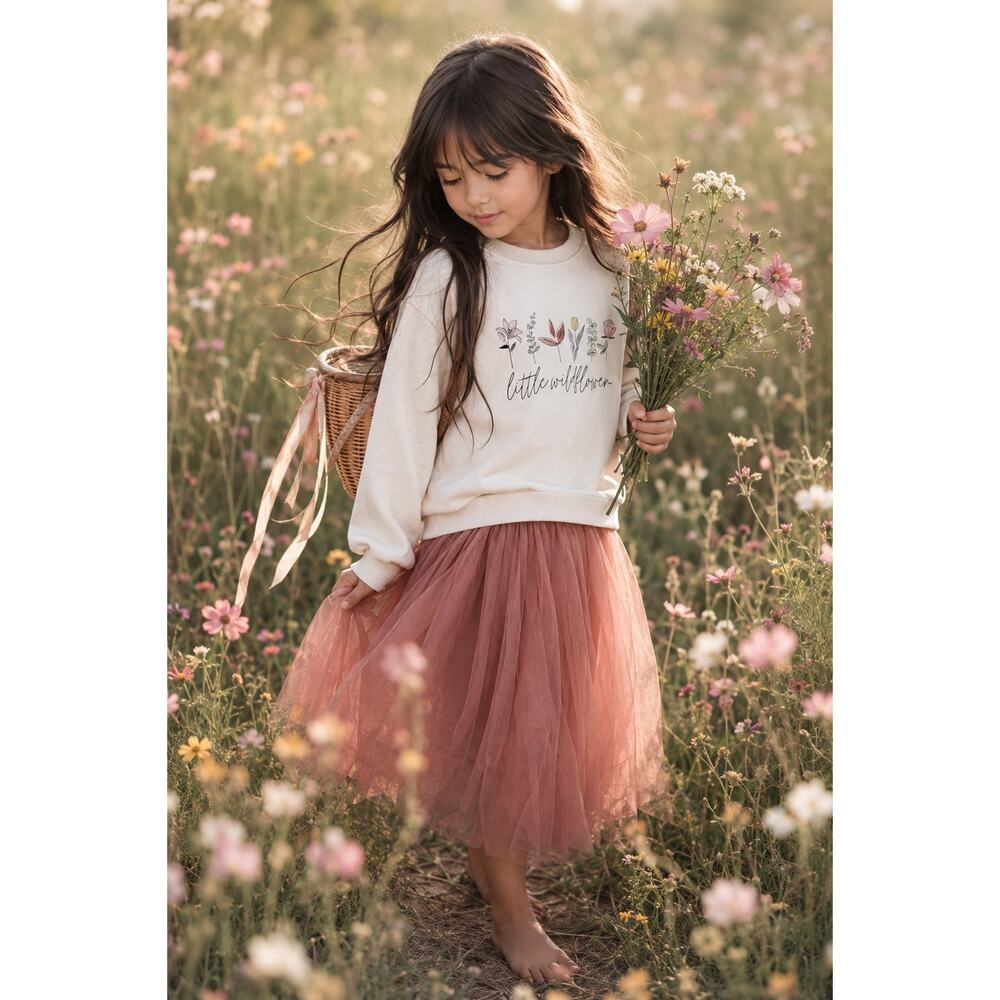 Meadowlight Mornings & Little Wildflowers library days + garden walks sweatshirt
